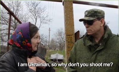 Диалог Украинской пенсионерки и полицая ДНР в Широкино (видео)