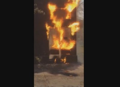 Возгорание трансформаторной подстанции в Никополе (видео)