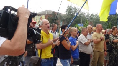 Попереджувальна акція проти будівництва храму Московського Патріархату в Нікополі (фото, відео)